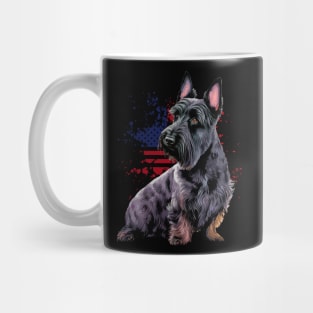 Scottish Charm Stylish Tee Featuring Adorable Scottish Terrier Illustrations Mug